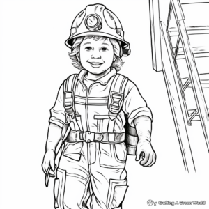 Realistic Firefighter Overalls Coloring Sheets 4