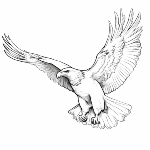 Realistic Flying Fish Eagle Coloring Pages 1