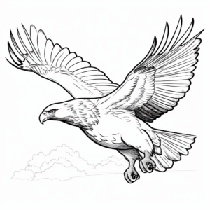 Realistic Flying Fish Eagle Coloring Pages 2