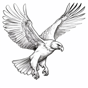 Realistic Flying Fish Eagle Coloring Pages 4