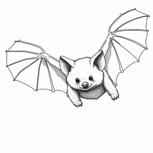 Realistic Flying Fox Coloring Pages 2