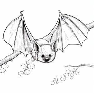 Realistic Flying Fox Coloring Pages 3