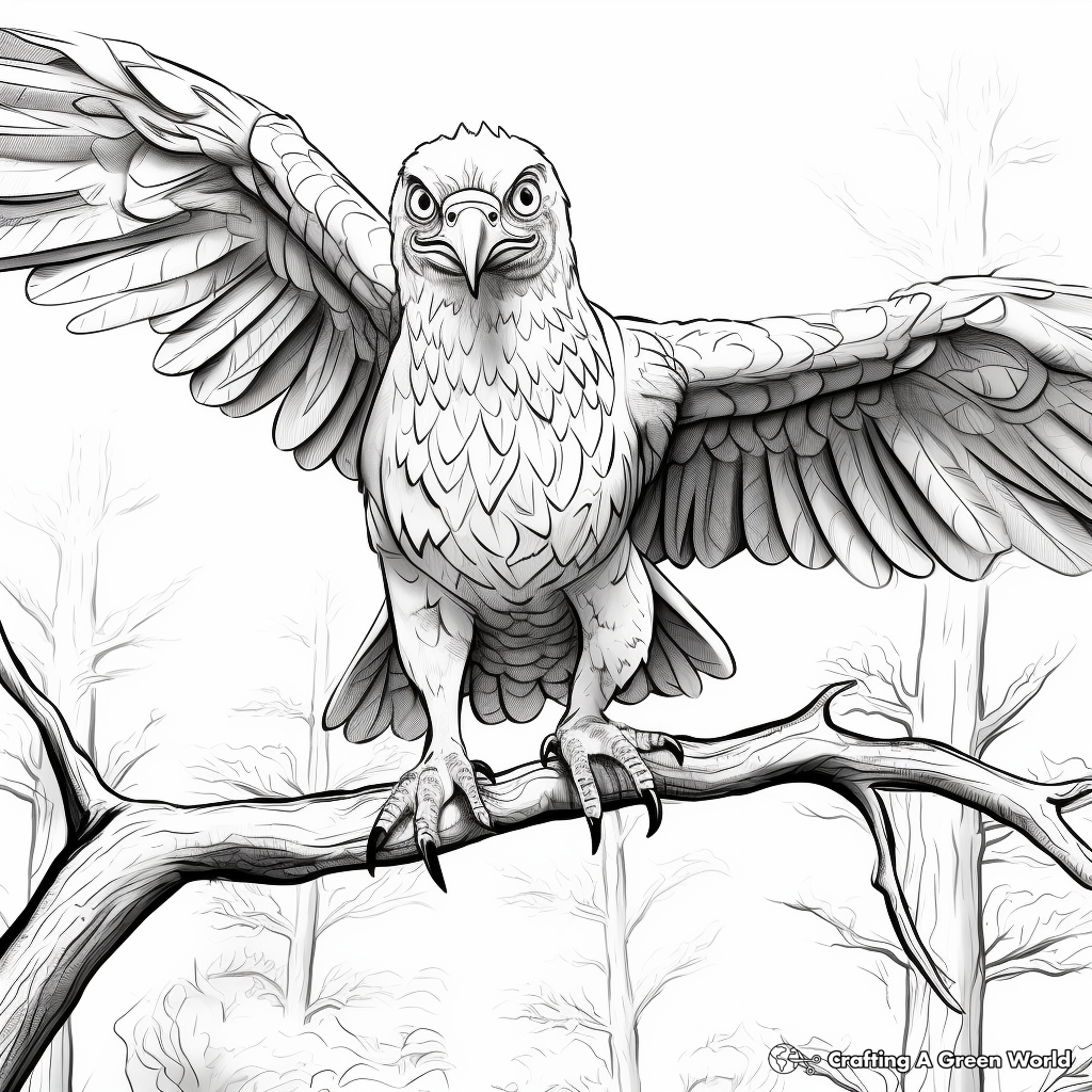 Realistic Forest Atrociraptor Coloring Pages 1