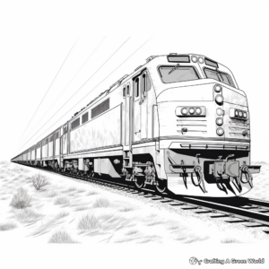 Realistic Freight Train Coloring Sheets 1