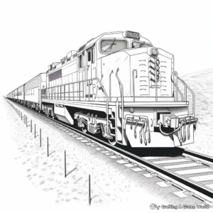Realistic Freight Train Coloring Sheets 2