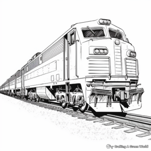 Realistic Freight Train Coloring Sheets 4