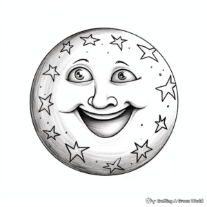 Realistic Full Moon Coloring Pages for Adults 1