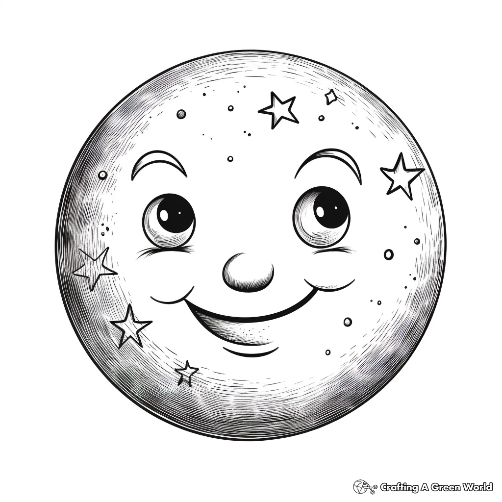 Realistic Full Moon Coloring Pages for Adults 2