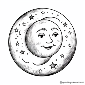 Realistic Full Moon Coloring Pages for Adults 3