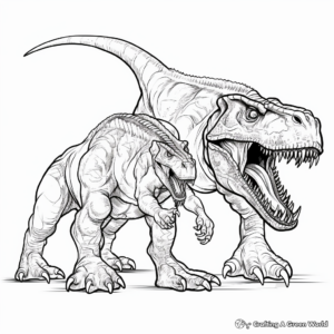 Realistic Giganotosaurus vs T Rex Coloring Pages 1