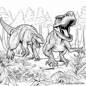 Realistic Giganotosaurus vs T Rex Coloring Pages 4