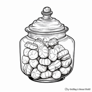 Realistic Glass Candy Jar Coloring Sheets 1