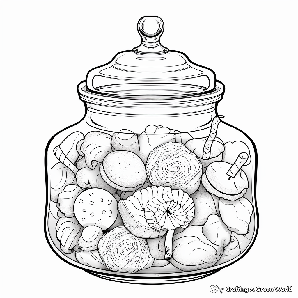 Realistic Glass Candy Jar Coloring Sheets 3