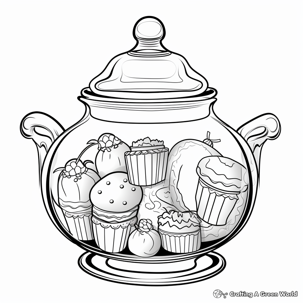 Realistic Glass Candy Jar Coloring Sheets 4