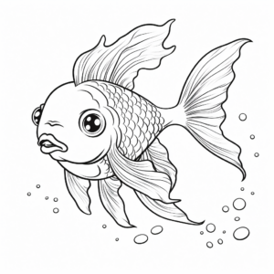 Realistic Goldfish Coloring Sheets 1