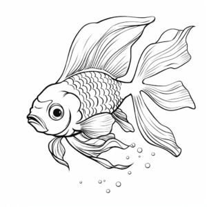 Realistic Goldfish Coloring Sheets 3