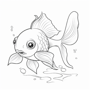 Realistic Goldfish Coloring Sheets 4