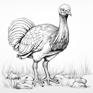 Realistic Gould’s Turkey Coloring Pages 3