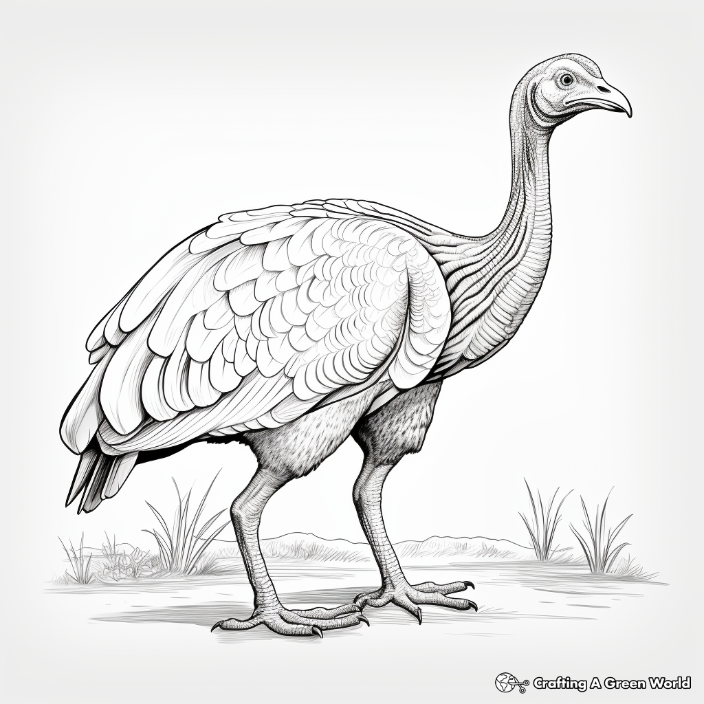 Realistic Gould’s Turkey Coloring Pages 2