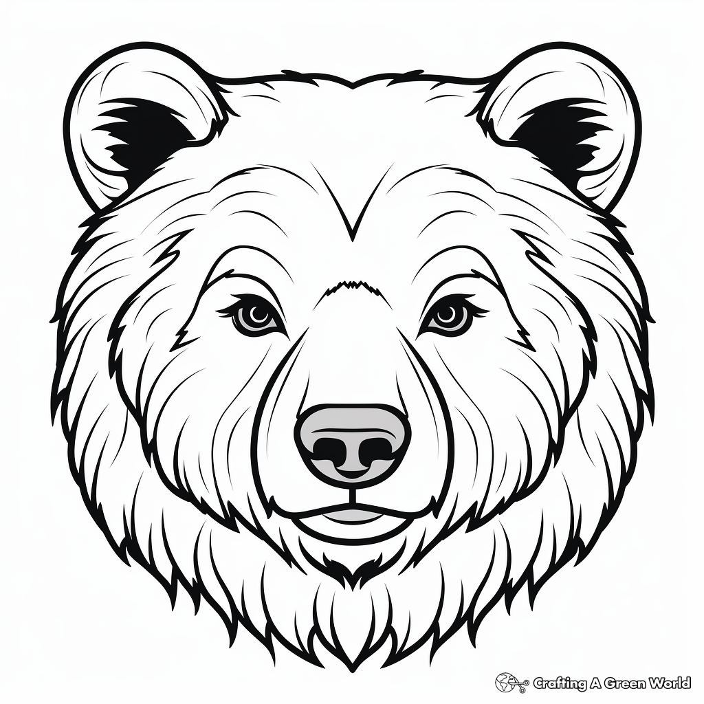 Realistic Grizzly Bear Face Coloring Sheets 2