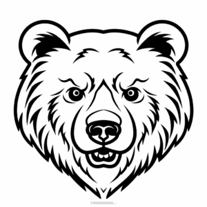 Realistic Grizzly Bear Face Coloring Sheets 4