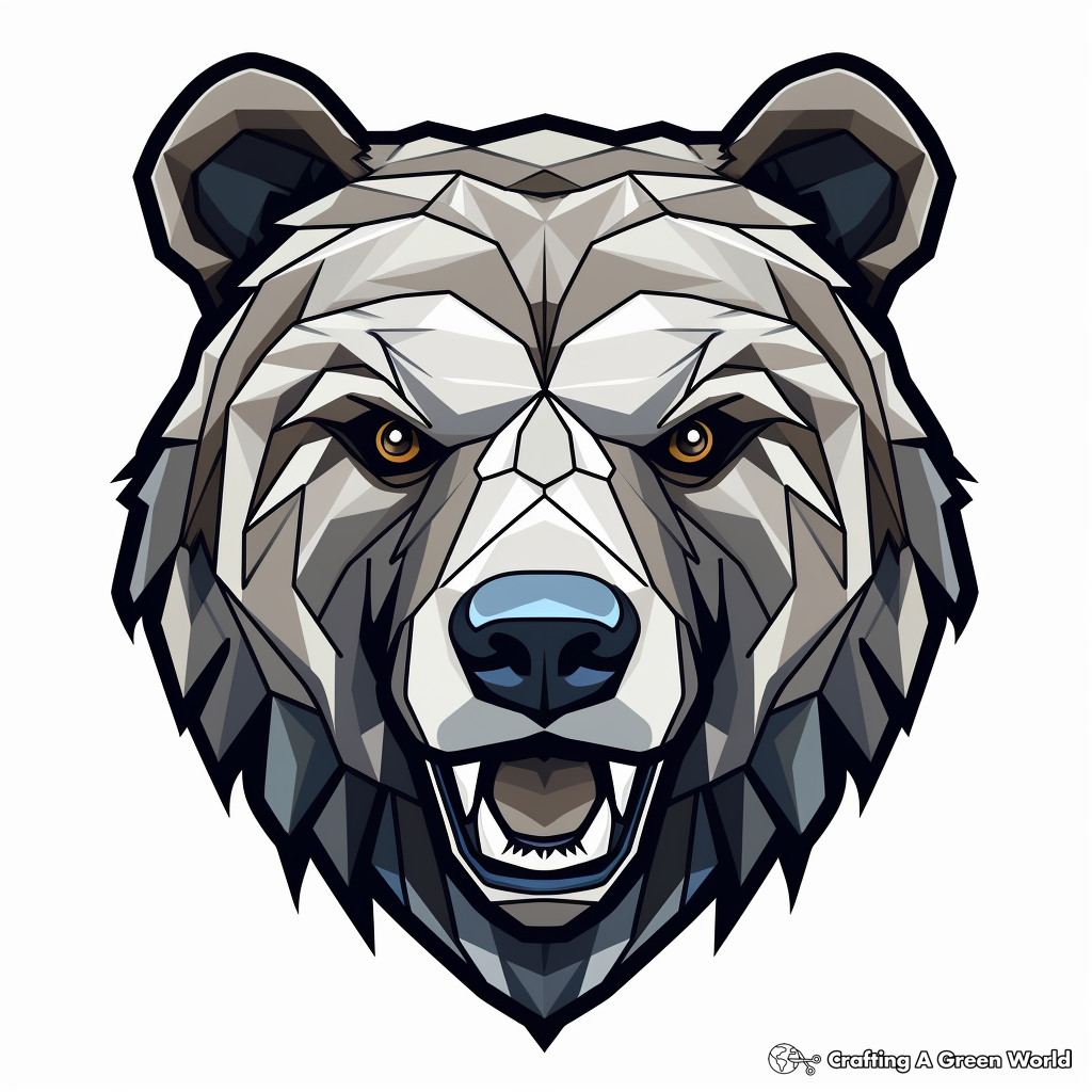 Realistic Grizzly Bear Head Coloring Pages 4