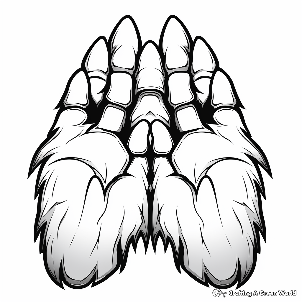 Realistic Grizzly Bear Paw Coloring Pages 4