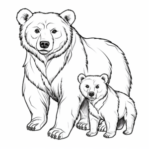 Realistic Grizzly Mama Bear Coloring Sheets 4