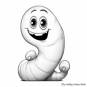 Realistic Gummy Worm Coloring Pages 1