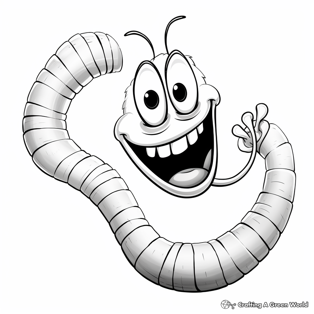 Realistic Gummy Worm Coloring Pages 2