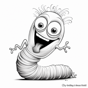 Realistic Gummy Worm Coloring Pages 3