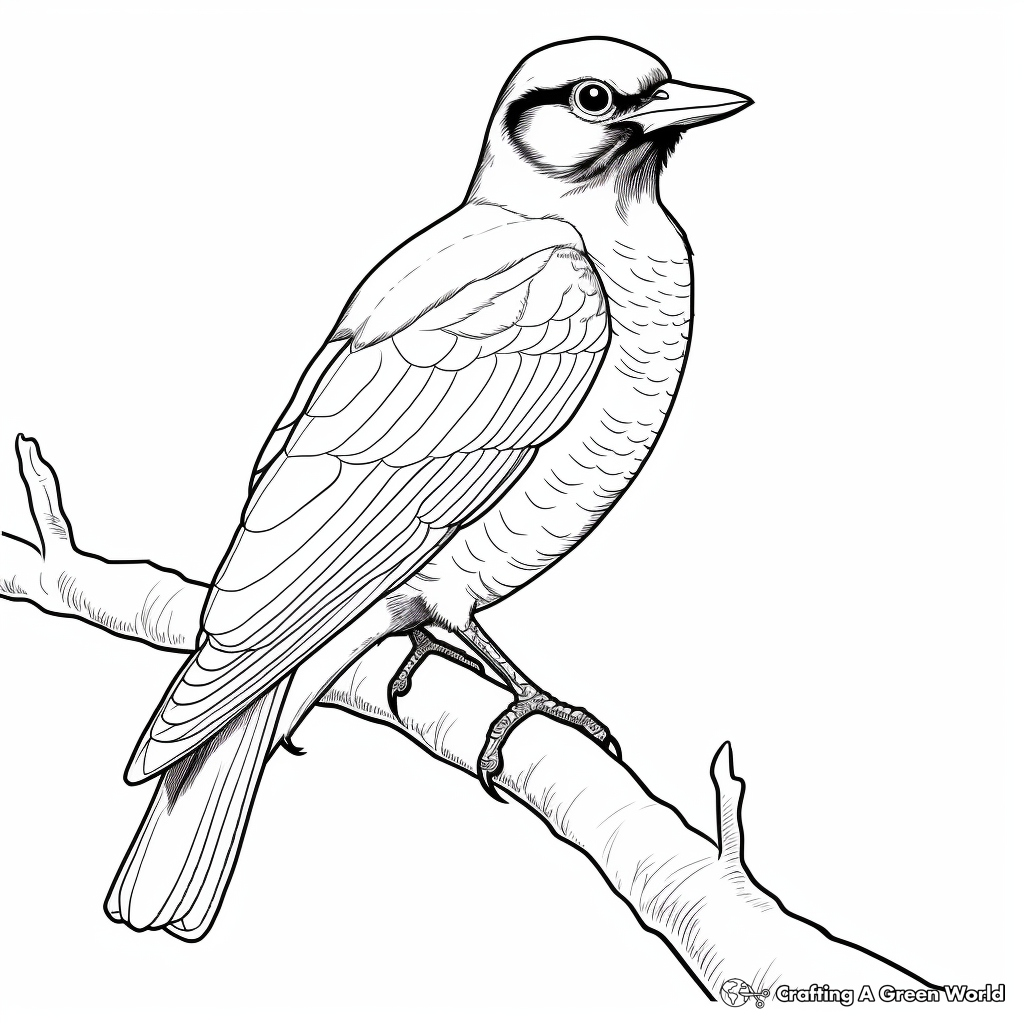 Realistic Hairy Woodpecker Coloring Sheets 1
