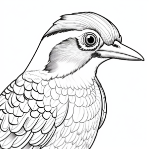 Realistic Hairy Woodpecker Coloring Sheets 3