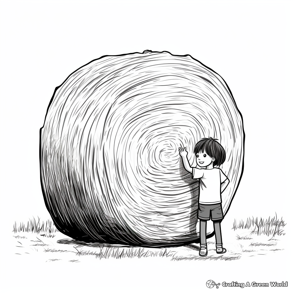Realistic Hay Bale Coloring Pages 1