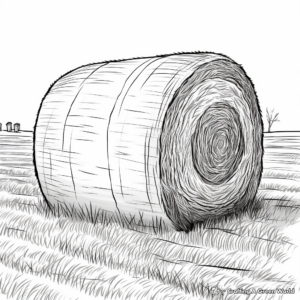 Realistic Hay Bale Coloring Pages 2