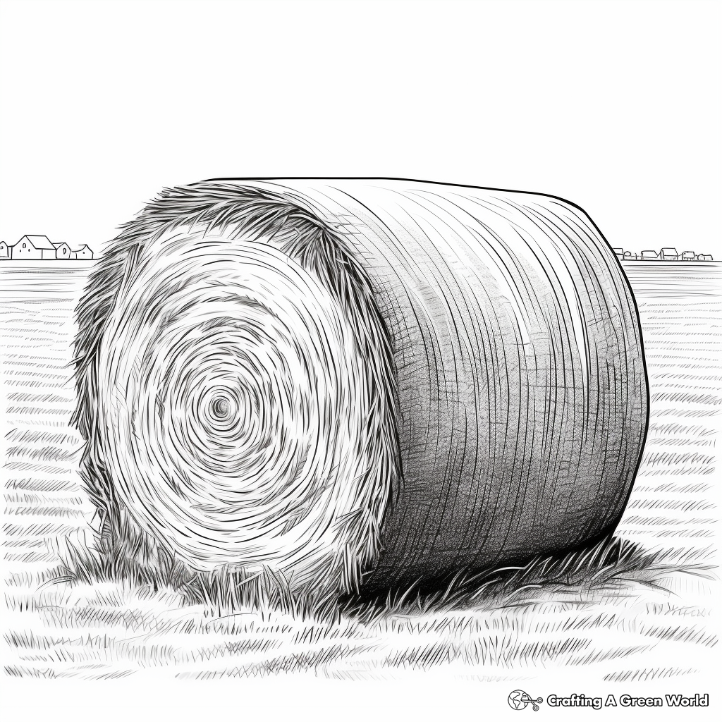 Realistic Hay Bale Coloring Pages 3