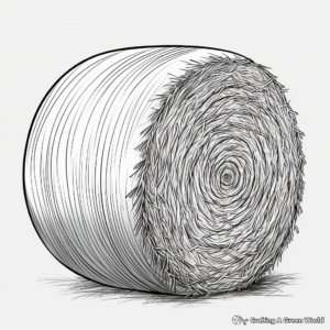Realistic Hay Roll Coloring Pages 1