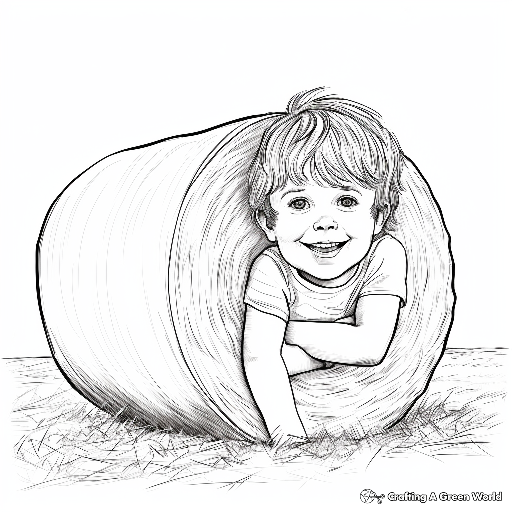Realistic Hay Roll Coloring Pages 2