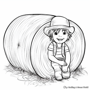 Realistic Hay Roll Coloring Pages 3