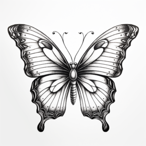 Realistic Heart Butterfly Coloring Pages for Nature Lovers 3