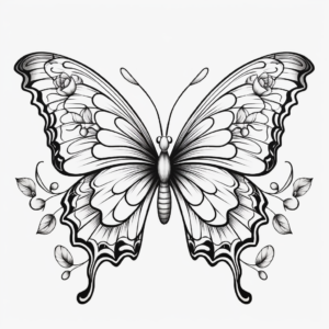 Realistic Heart Butterfly Coloring Pages for Nature Lovers 4