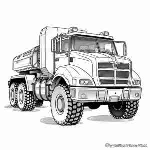 Realistic Heavy Truck Coloring Pages for Adults 2