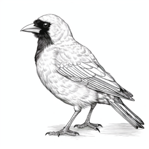Realistic Hooded Crow Coloring Sheets 1