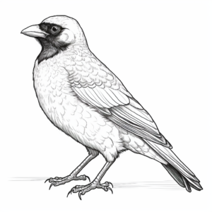 Realistic Hooded Crow Coloring Sheets 4