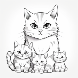 Realistic House Cat Pack Coloring Sheets 1