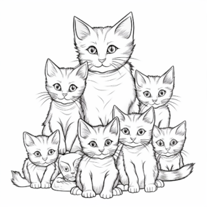 Realistic House Cat Pack Coloring Sheets 4