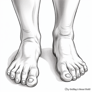 Realistic Human Feet Coloring Pages 1