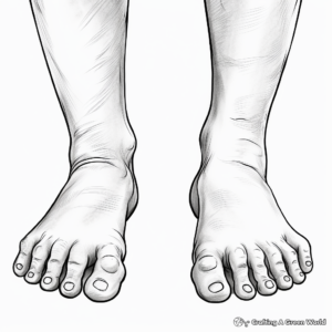 Realistic Human Feet Coloring Pages 2