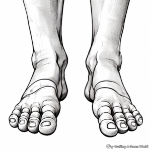 Realistic Human Feet Coloring Pages 3