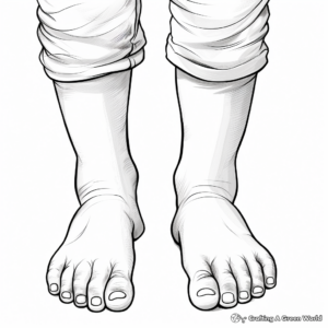 Realistic Human Feet Coloring Pages 4